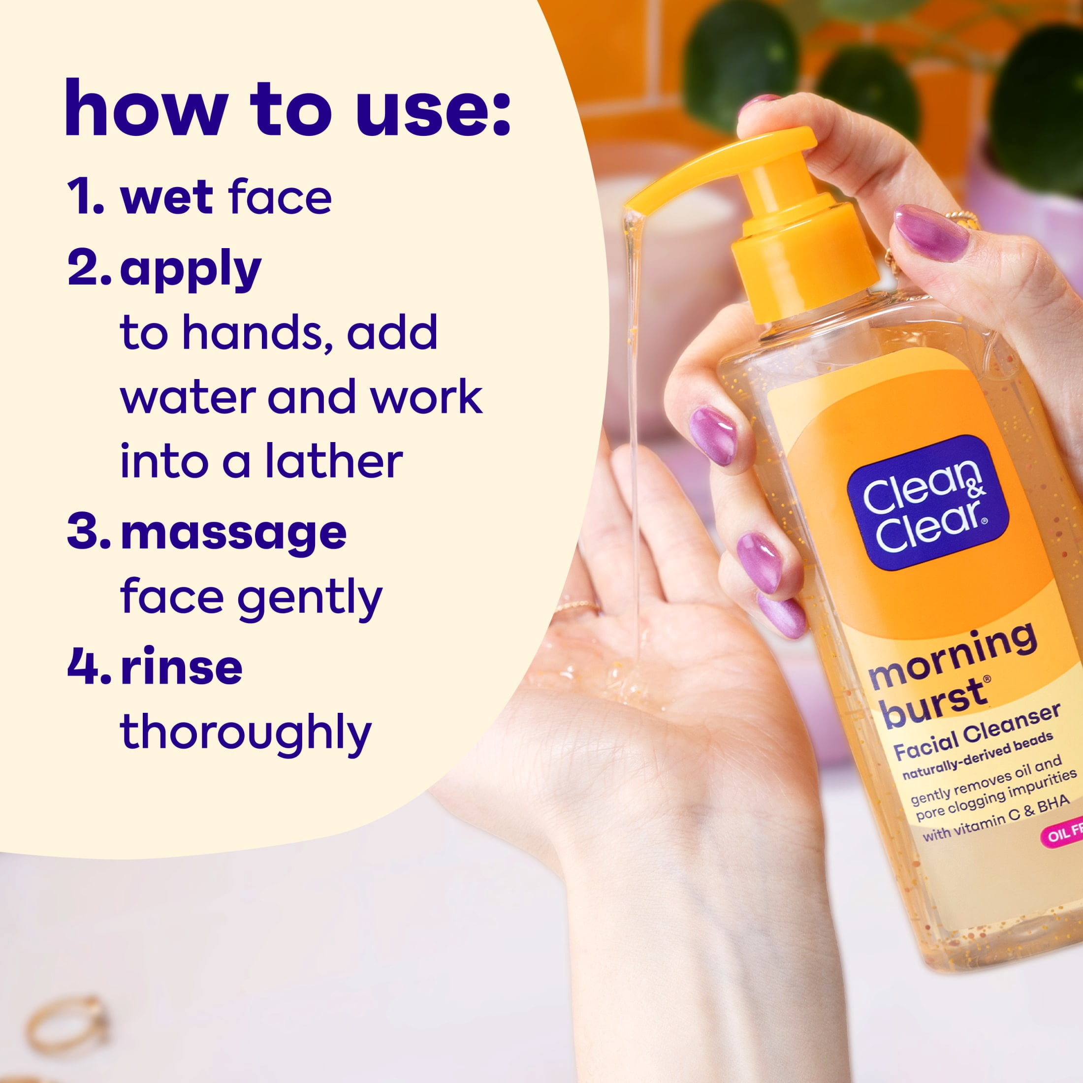 Clean & Clear Morning Burst Vitamin C Face Wash, 12 fl. oz