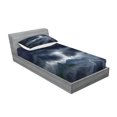 thumbnail image 2 of Ambesonne Blue Fitted Sheet & Pillow Sham Set, Stromy Sky over Mountains, Twin, Blue, 2 of 2