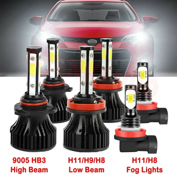H11 9005 High&Low Beam for Toyota Corolla 2017-2018 LED Headlights Fog Lights 6pcs