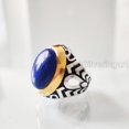 thumbnail image 2 of Lapis Lazuli Mens Ring, Natural Afghani Lapis Lazuli, Silver Jewelry, 925 Silver Ring, Birthday Gift, Heavy Mens Ring, Arabic Design, Ottoman Style Ring, Christmas, Turkey Mens Signet Ring, 2 of 8