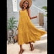 thumbnail image 5 of Vestidos de Verano para Mujer, Sin Mangas, Largos, con Escote en V, Informales, Fluidos y con . Cúrcuma S, 5 of 9