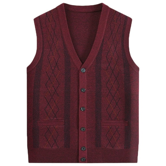 RMGVDSD Men's Sweater Vests V Neck Sleeveless Knitted Cardigan Vest Comfortable Button Sweater Vest Casual Pullover Fall Outwear Stylish Sweaters