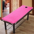 thumbnail image 2 of Housse de Matelas de Table de Massage Facial pour Salon de Beauté avec Trou (Bandes sur Quatre Angles), Rose Rouge, 2 of 8