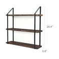 thumbnail image 5 of Mkono 3 Tier Floating Wall Shelves 23.5 Inch, Rustic Wood Hanging Book Shelf Bathroom Mounted Shelving Storage Display Shelves, 5 of 6