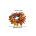thumbnail image 5 of Fall Candle Rings Wreaths, Pinecone Maple Leaf Thanksgiving Candle Holders, Festival Holiday Party Garland Home Table Decorations, 5 of 5