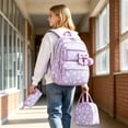 thumbnail image 2 of Fgnfyis School Backpack with Lunch and Pencil Three Piece Bundle Kids Backpack for School Light Purple, 2 of 5