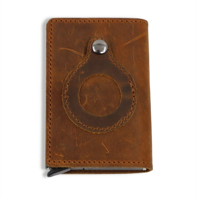 DEBGFS Card Holder Tracker Protector Leather Credit Slim Cash Coin Case Portable Keychain Bag Gift Work Housekeeper Accessories Brown,brown