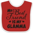 thumbnail image 3 of Inktastic My Best Friend is My Glamma with Hearts Boys or Girls Baby Bib, 3 of 4