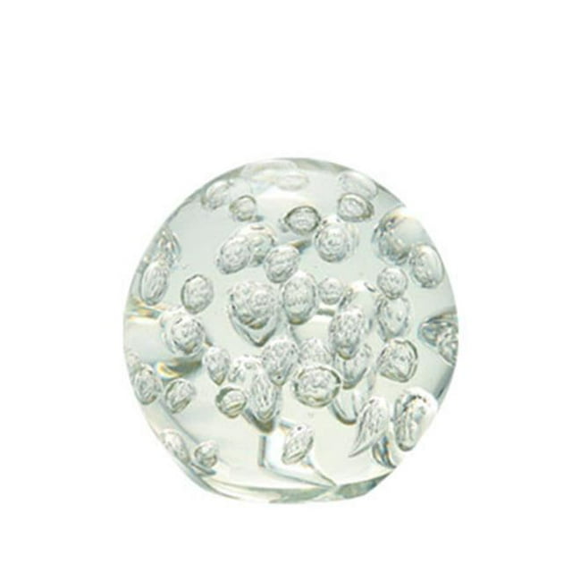 Diagonal 4.5 in. Glass Ball Paperweigh, Clear