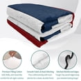 thumbnail image 4 of Queen Quilt Set 90''x96'', Red Navy Blue Stripe Lightweight Bedspread Coverlet Set with 2 Pillow Shams, Retro Farmhouse Striped Vintage Breathable All Season Quilt Bedding for Bedroom/Guest Room, 4 of 9
