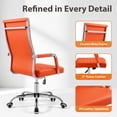 thumbnail image 7 of Vyrox Modern Office Chair, Mid-Back Faux Leather Swivel Reception & Conference Chair， Ergonomic Swivel Chair with Arms, Orange, 7 of 7
