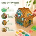 thumbnail image 4 of 3D Wooden House Diamond Painting Kit, DIY Wooden Winter Diamond Art House Kit with Creative Beaded Craft Design for Home Decoration, Holiday Display and Gift Projects (tropical cactus), 4 of 8