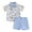 Blue, variant on Toddler Boys Easter Outfits 6 12 18 24 3 4 Years Months Carrot Rabbit Print Bowtie Short Sleeve Shirts Tops and Shorts 2Pcs Summer Clothes Set