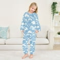 thumbnail image 5 of Fluffy Pajamas Set Fuzzy Winter Warm Pj Sets Pullover Tops and Long Pants Light Blue Waves Pattern X-Small, 5 of 8