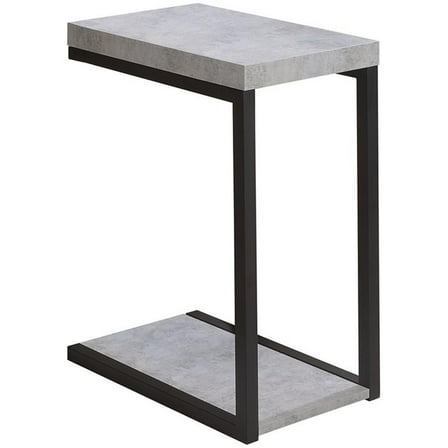 Bowery Hill Contemporary Wood End Table in Cement Gray/Black