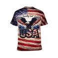 thumbnail image 2 of LAOLIUSN Men's Patriotic Bald Eagle Graphic T-Shirt, American Flag Short Sleeve Crew Neck Tee,Sizes S-4XL, 2 of 7