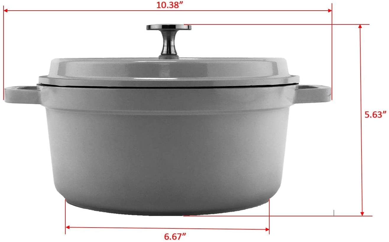 Heiss Dutch Oven 2,5 Quart Aus Aluminiumguss – Ofenfest, Spülmaschinengeeignet, Blau