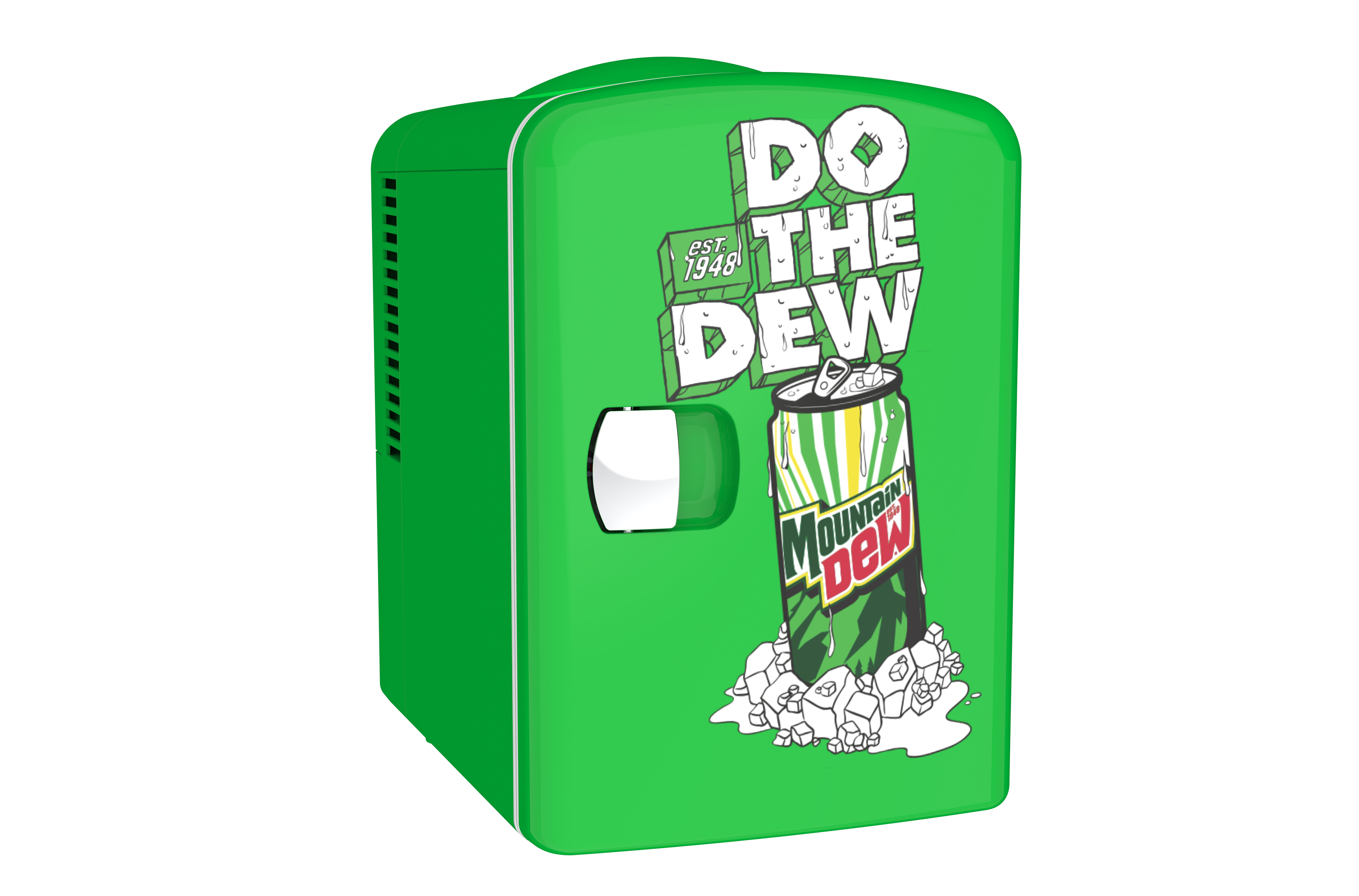Mountain Dew Retro Mini Fridge 6 Can – Portable Beverage Cooler, Small Drink Fridge for Soda, Skincare, Bedroom, Office