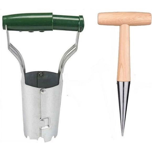 SNVIN- Bend Free Tool for Planting Bulbs - Automatic Soil Release Digging/refilling Holes - Tulips, Daffodils, Dahlias. Seed Planter Tool, Planter Planting Garden._Special Gift