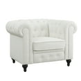 thumbnail image 4 of Chesterfield Sofa Set - Color: White, Size: Accent Chair Only, 4 of 12
