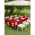 thumbnail image 4 of Outdoor Tablecloths with Umbrella Hole & Zipper, Red White Bow 60 x102 Inch Rectangle Tablecloths, Modern Art Watercolor Bowknot Waterproof Table Cloth, Patio/Pool/Picnic Table Covers, 4 of 8