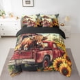 thumbnail image 2 of Homewish Animal Highland Cattle Hummingbird Bedding Comforter Set 7 Pieces for Teenagers,Red Truck Car Full Bedding Set Lightweight,Chic Floral Sunflowers Fitted Sheet Flat Sheet, 2 of 8