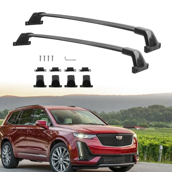 MOSTPLUS Pair Roof Rail Rack Crossbars Luggage Carrier Aluminum for 19-2021 Cadillac XT6