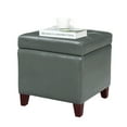 Joveco Leather Square Storage Ottoman Footstool Bench Foldable Storage