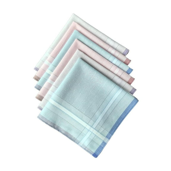 fenteer 6 Pieces Handkerchiefs for Men Cotton Hanky Wipe The Sweat Towels Women Kerchief