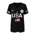 thumbnail image 5 of Womens Shirts Gsakboxl Women Trendy V Neck Patriotic Tee 250th Anniversary American Flag Print Short Sleeve Fashion Casual Graphic T Shirt Ideal For Young Daily Holiday Womens Summer Tops L, 5 of 5