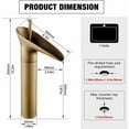thumbnail image 5 of Grifo de baño elegante, mezclador de lavabo de cascada de estilo contemporáneo con cartucho de cerámica duradero para montaje en cubierta, 5 of 5