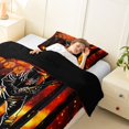 thumbnail image 4 of Erosebridal Fire Baseball USA Flag Twin Comforter Sets, Sport Bedding Set for Men and Boys, Black Reversible 2-Piece, 1 Comforter and 1 Pillowcase, 4 of 6