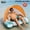 Blue, variant on Inflatable Pool Float with Sun Canopy and Cup Holders, Leaf-Print Floating Lounge Raft for Adults, Perfect for Relaxing in Pools, Lakes, and Beach Outings