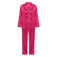 thumbnail image 6 of Povozer Women Pajamas Set Short Sleeve Sleepwear Button-Down Shirt with Long Pants Soft Pjs Set Nightwear Lounge Sets(Hot Pink,S), 6 of 6