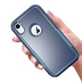 thumbnail image 6 of for iPhone XS/X Case, Hybrid Case Compatible with iPhone XS/X Case, Hybrid Heavy Duty Military Grade Full-Body Drop Shockproof Dustproof 3-Layers Rugged Protective Phone Cover, 
Navy + Green, 6 of 7