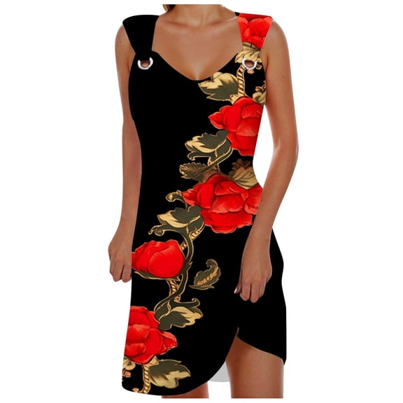 Women's Flowy Midi Dress Elegant Casual Summer Beach with Adjustable Straps Comfortable Stylish Feminine Outfit