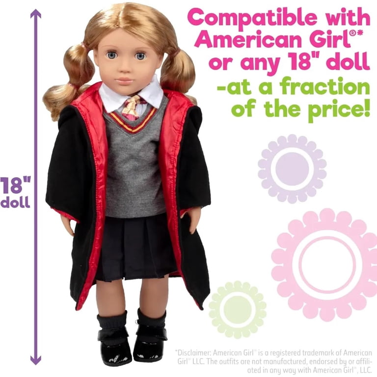 Harley Quinn Doll Costume - 7 Piece Superhero Outfit For 18 Inch American Girl Dolls