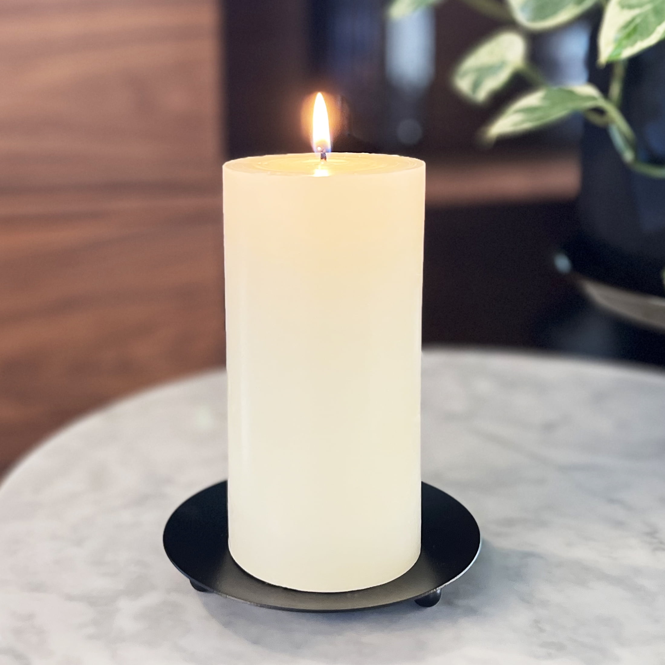 Mainstays Single Wick 3" x 6" Pillar Candle, Unscented, Ivory, 3 Pack
