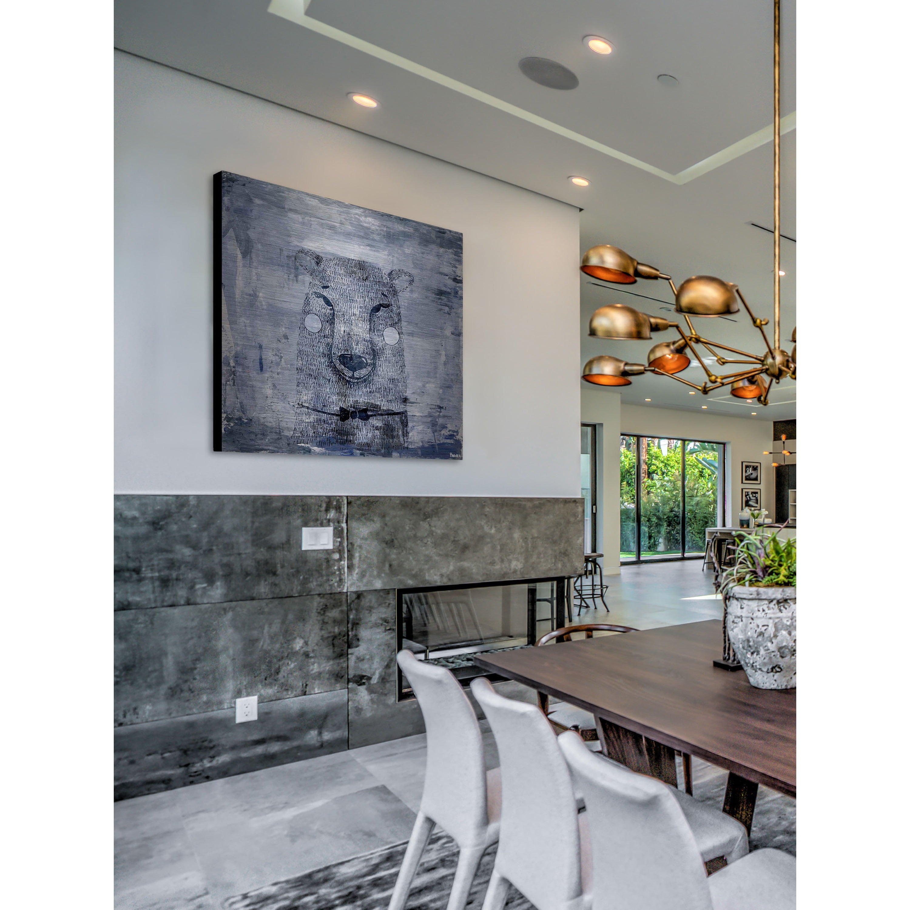 "Blue Smile" Painting Print on Brushed Aluminum