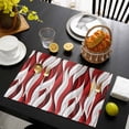 thumbnail image 3 of Red White Moire Placemats Set of 4, Modern Abstract Art Placemats for Dining Table, Place Mats for Kitchen Tabletop, Waterproof Wipeable Dining Table Mats Set, 3 of 9