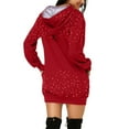 thumbnail image 3 of Chandail de Noël pour Femmes Mi-Long à Manches Longues, Chandail de Noël Chaud avec Col Rond, Cardigan à Capuche, Veste de Mode, Imprimé de Vacances, 3 of 6