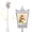 White, variant on Costway 8 ft Musical Christmas Streetlight with Warm White LED Lights Snowy Effects