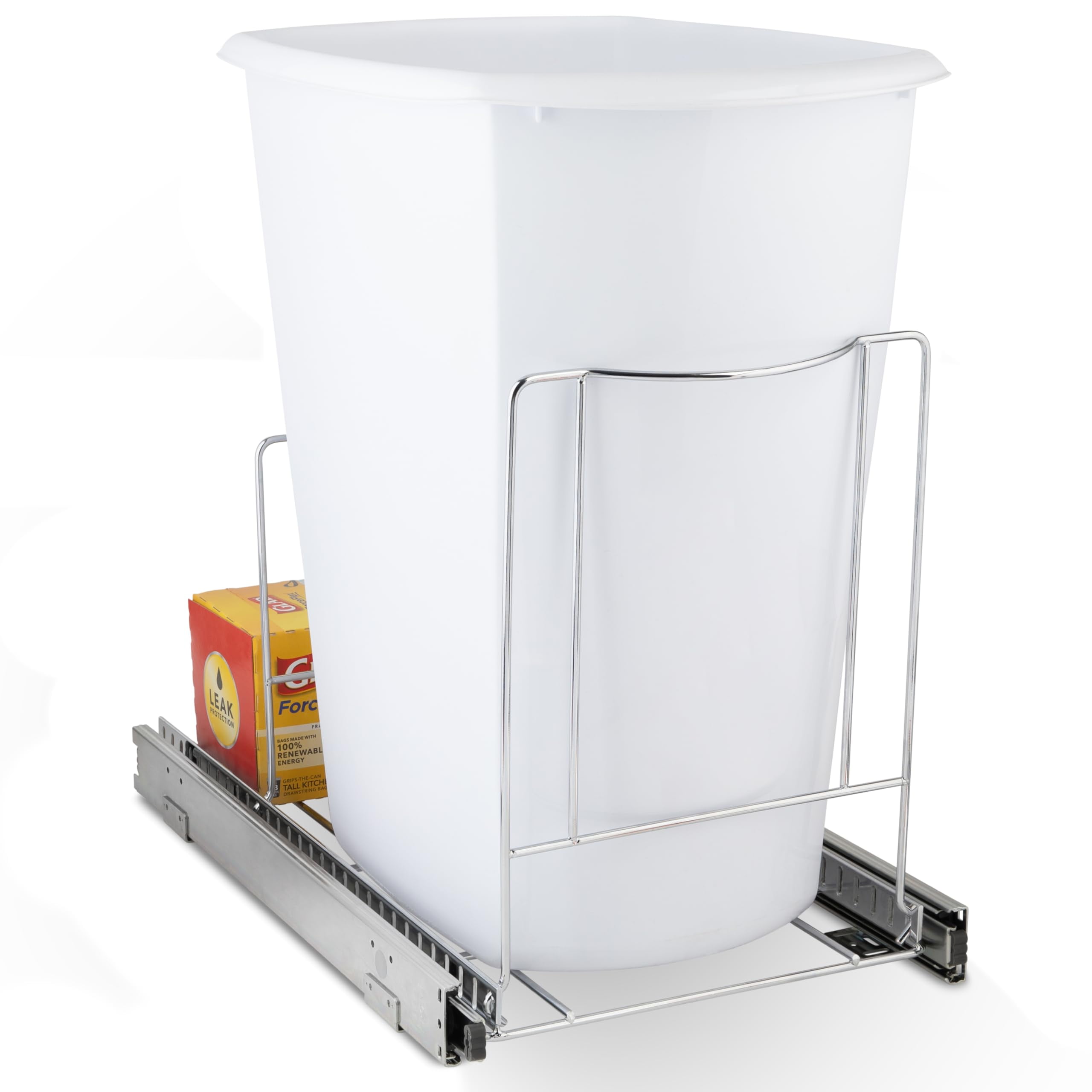 Pull Out Trash Can Shelf - Adjustable –14 3/4"H x 12 1/8"W x 21"D