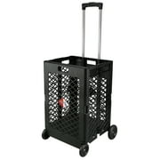 Olympia Tools Pack n Roll Utility Rolling Cart، سعة 55 رطلاً، أسود