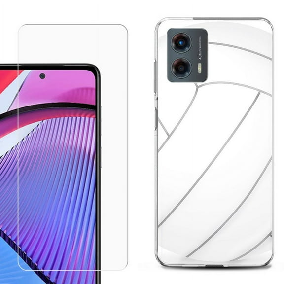 OneToughShield ® Compatible with Motorola Moto G 5G 2023, Shockproof Phone Case, with Tempered Glass Screen Protector - Volleyball