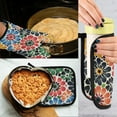 thumbnail image 5 of Yayeee Oven Mitts and Pot Holder Set of 4 Heat Resistant Kitchen Gloves Baking Hot Pad, Dark Floral, 5 of 5