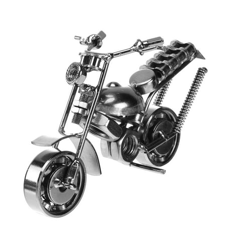 

Iron Motorcycle Model Bronze Tone Metal Antique Motorbike Model for Home Decor Gift (Black)