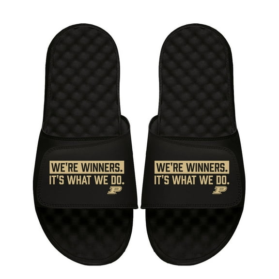 Unisex ISlide Black Purdue Boilermakers Team Saying Slide Sandals