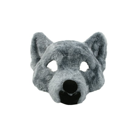 Adult Big Bad Wolf Plush Half Face Mask Animal Halloween Costume Accessory