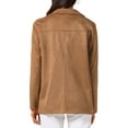 thumbnail image 3 of Women's Faux Suede Blazer Jacket Vintage Casual Button Down Long Sleeve Blazer with Pockets S Brown, 3 of 5